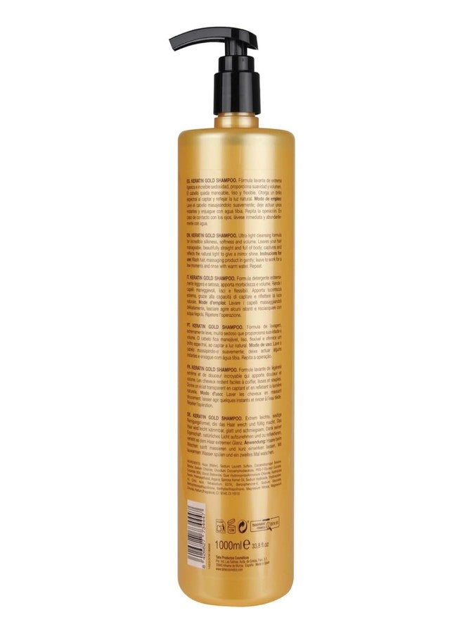 Tahe Keratin Gold Shampoo with Pure Keratin and Liquid Gold for Extra Softness and Volume, 1000ml - Image 2